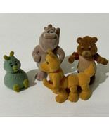 1986 Teddy Ruxpin 3&quot; Flocked Figure Lot of 4 Teddy Grubby Wooly What&#39;s-I... - £19.21 GBP