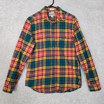 J Crew Mens Flannel Shirt Size Medium Slim Long Sleeve Double Brushed Midweight - £21.95 GBP