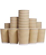 8 oz Disposable Insulated Corrugated Sleeve Ripple Wall Paper Coffee Cup... - $34.64