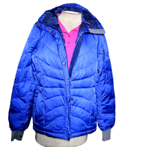 Lands End Blue Puffer Coat Size Medium  - £43.52 GBP