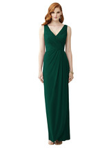 Dessy TH030...Sleeveless Draped Faux Wrap Maxi Dress...Hunter Green...Si... - $75.05