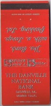 Matchbook Cover The Danville National Bank Danville Pennsylvania  - £1.54 GBP