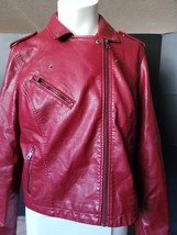 Vintage Levi Strauss Faux Leather Jacket, Red, Size Xl, See Description - £104.49 GBP