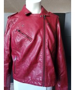 Vintage Levi Strauss Faux Leather Jacket, Red, Size XL, SEE DESCRIPTION - £101.27 GBP