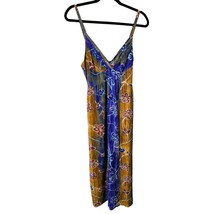 Vintage Jams World Medium Floral Print Spaghetti Strap Side Slit Maxi Dress - $50.73