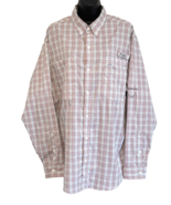 Columbia PFG Fishing Shirt Men&#39;s Large Pink White Plaid Long Sleeve Vent... - £16.96 GBP