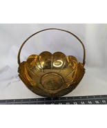 Brass Flower Shaped Bowl Basket 8 Inch Diameter - £14.84 GBP