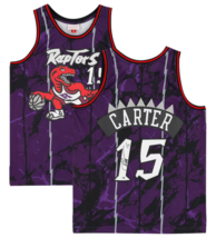 Vince Carter Autographed Toronto Raptors &#39;98 M&amp;N Marble Swingman Jersey Fanatics - £324.02 GBP