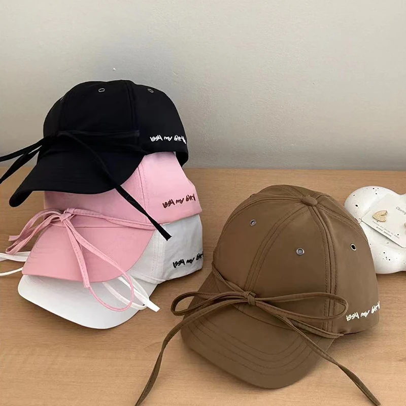 Ins New Strap Bow Soft Top Baseball Caps for Women Spring and Summer Travel - £6.23 GBP