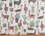 Cotton Lovely Llamas Cactus Desert Animals Fabric Print by the Yard D387.30 - £9.33 GBP