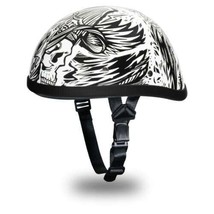 Daytona Helmets Skull Cap EAGLE- W/ Live Fast Biker Non DOT Motorcycle Helmet - £54.64 GBP