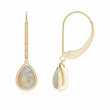 Natural Opal Pear-Shaped Drop Earrings in 14K Gold (AAAA, 7x5MM) - £466.90 GBP