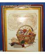 1982 paragon stitchery CREWEL EMBROIDERY KIT 0942 Sea treasures map NEW ... - $25.98