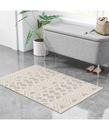 2-ft. x 3-ft. Hand Woven Wool Blend Grey Beige Ivory Persian Style Area Rug - $188.55 CAD