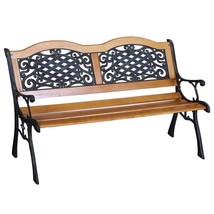 Outsunny Outdoor Garden Bench: Patio Wood Seat, Antique Teak Finish - $3,280.44 MXN