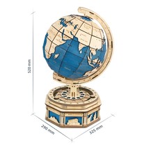 Robotime Globe Earth 567pcs 3D Wooden Puzzle Games Ocean Map Ball Assemble Model - £79.00 GBP