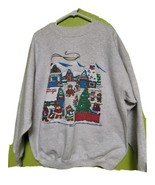 Vintage Teddy Bears Crewneck Sweater Christmas Toy World College Ware USA  - £19.24 GBP