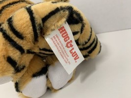 Hug & Luv small plush stuffed tiger 2015 red ribbon bow hearts Valentine's Day - $9.89