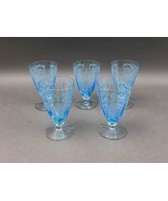 Fostoria Versailles Azure Blue 5 1/4&quot; Parfait Crystal Tumbler Glasses Se... - £275.21 GBP