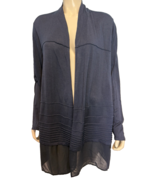 Nic + Zoe Navy Open Long Sleeve Cardigan Size 2X - €28,45 EUR