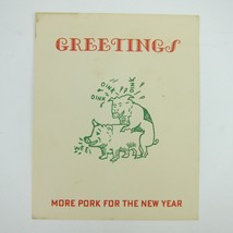 Christmas Card Comic Humor Pigs Mating More Pork For the New Year Risque... - £7.96 GBP