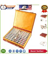 Family-Friendly Chinese Mahjong Set with 146 Tiles, Dice &amp; Elegant Storage - $1,327.13 MXN