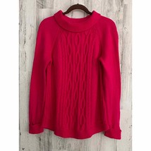 Talbots Womens Cable Knit Sweater Size Medium Hot Pink - £19.73 GBP