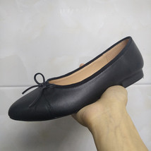 W shoes woman basic pumps 2022 fashion two color splicing bow ballet work shoes classic thumb200