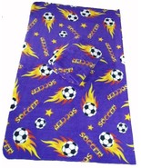 Soccer Ball Fleece Blanket w/ Tag 60x70 - Purple - £18.31 GBP