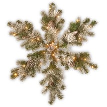 National Tree Company 32 inch Snow Capped Mountain Pine Snowflake with Battery - £77.89 GBP