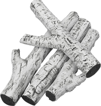 Stanbroil 4 Piece Set of Ceramic White Birch Wood Gas Log for All Types ... - £54.44 GBP