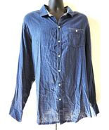 NEW Tommy Bahama Jeans Men&#39;s 2XL XXL Blue Casual Button Down Shirt Navy ... - $34.65