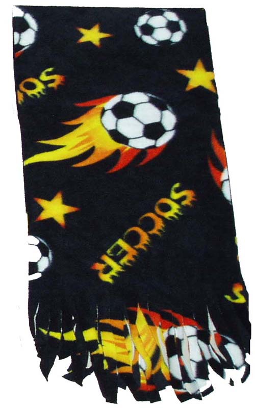 Primary image for Soccer Ball Fleece Scarf - Black