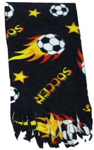 Soccer Ball Fleece Scarf - Black - $9.99