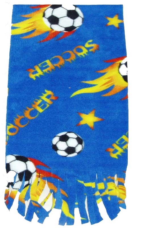 Soccer Ball Fleece Scarf - Blue - $9.99