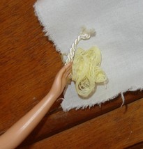 Barbie doll accessory vintage realistic yellow bath sponge on a string S... - $9.99