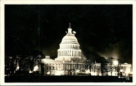 RPPC Washington DC Capital Building at Night - John A Mattos Signed Postcard T11 - £4.85 GBP