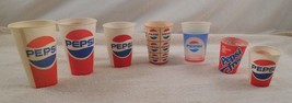 Vintage Pepsi Cola Waxed Paper soda cups. 7 Different Original, Nice Condition - £4.61 GBP