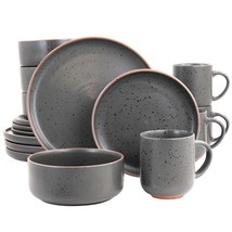 Meritage Lava Stone 16 Piece Terracotta Dinnerware Set in Gray - $125.71