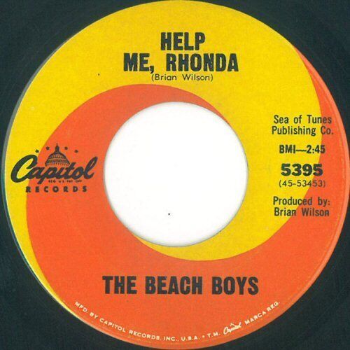 BEACH BOYS - HELP ME, RHONDA / KISS ME, BABY U.S.  1965 2 TRACKS 7&quot; RECORD - $8.90