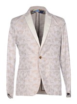 Aglini Men&#39;s Beige Italy Cotton Taxidou Fashionable Blazer Jacket Sz US ... - £176.34 GBP