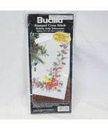Bucilla Stamped Cross Stitch Kit 839691 Holiday Holly Table Runner  14x4... - $29.39