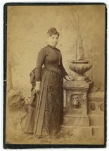 Circa 1800&#39;S Cabinet Card Elegant Woman Victorian Dress A Hausold Pittsburgh, Pa - £9.54 GBP