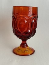 Vintage LE Smith Moon and Stars Amberina Goblet 11oz Water Glass 6&quot; - $20.00