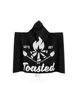 Custom Hooded Fleece Blanket: &quot;Let&#39;s Get Toasted&quot; Campfire Design, Cozy ... - £54.85 GBP+