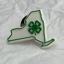 New York State 4-H Club Organization Plastic Lapel Hat Pin Pinback - $4.95