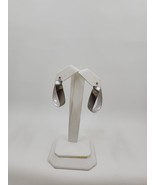 Twisted Oval Brushed &amp; Satin Finish Sterling Silver Hoop Earrings - $40.95