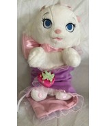Disney Babies Parks Plush MARIE White Kitten w/ Pink Blanket 10” EUC Ari... - £17.30 GBP