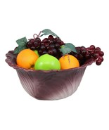 12.75&quot;W Home Decor Accent Red Cabbage Leaf Fruit Pasta Salad Serving Bow... - $46.17 CAD