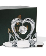 Chrome Plated Loving Swans with Heart Figurine Table-Top Ornament by Mat... - $494.75 MXN